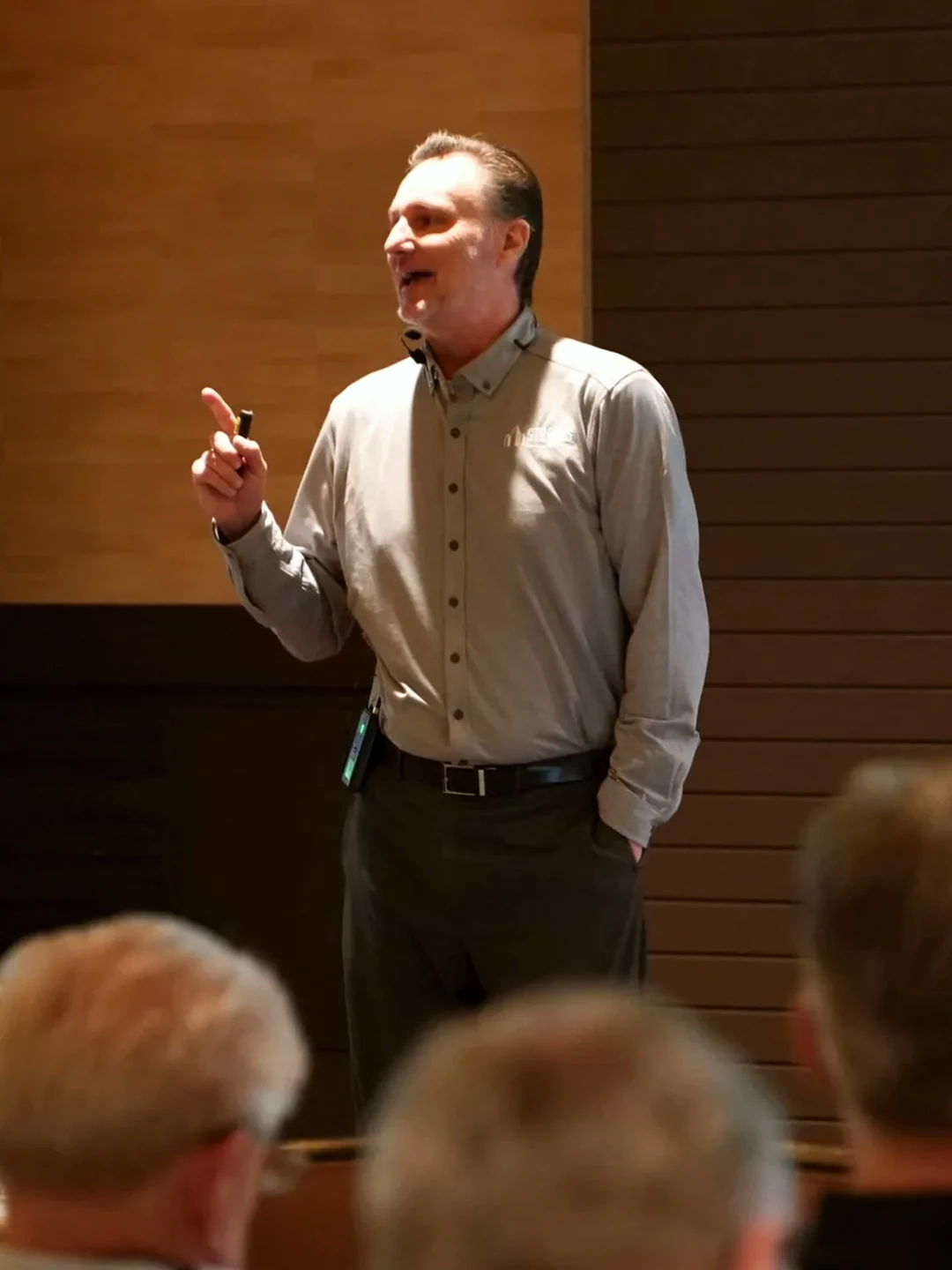 Mike Millett speaking at a Stratus conference